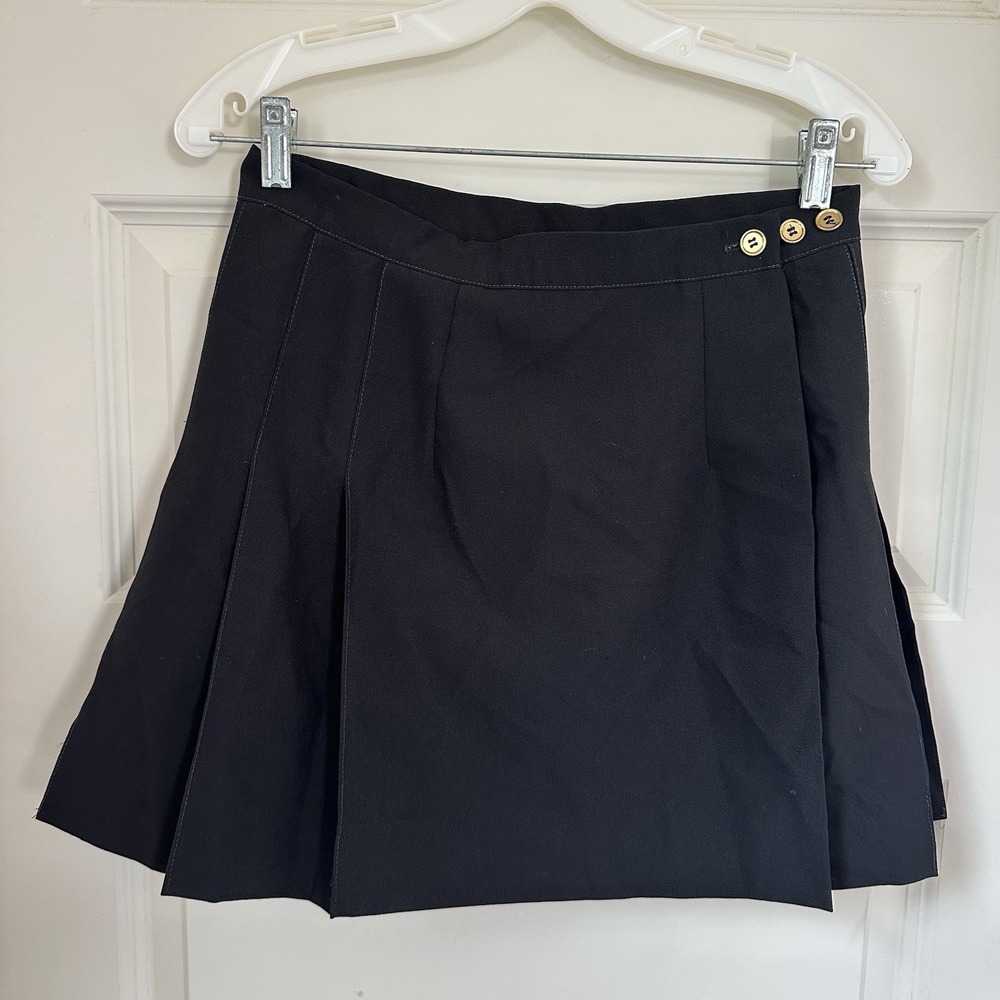 Vtg Cycle Boston 90's Black Pleated Tennis Skirt Golf SZ M Made in USA School